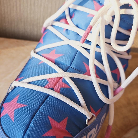 Moon Boot Stars Low Snow Boots Moon Boot Icon Light Low Blue Stars Print Boots - Picture 11 of 17